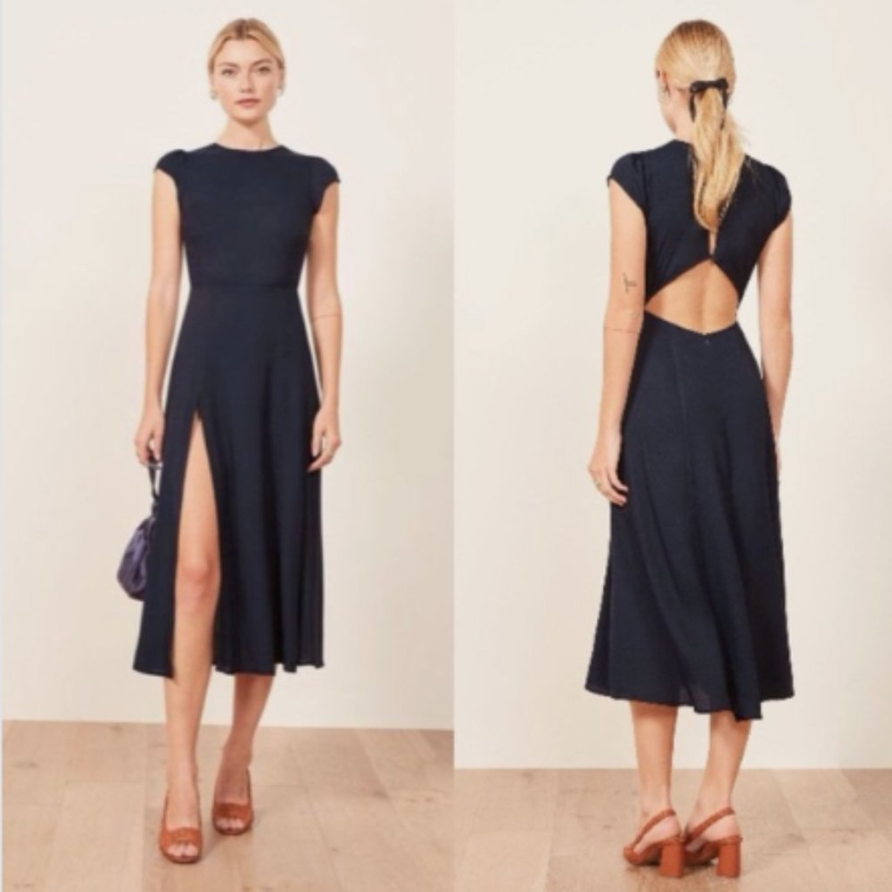 Reformation Navy Gavin Dress